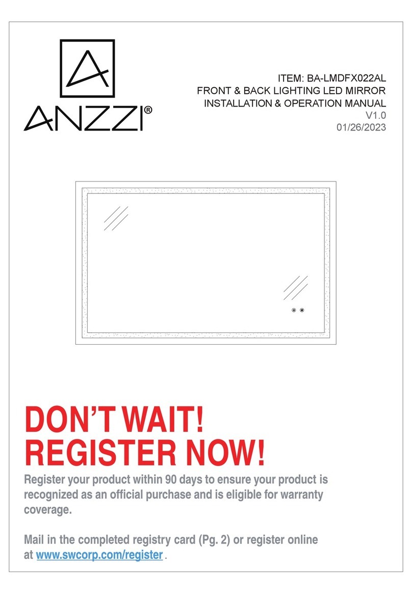 Anzzi BA-LMDFX022AL Installation & operation manual