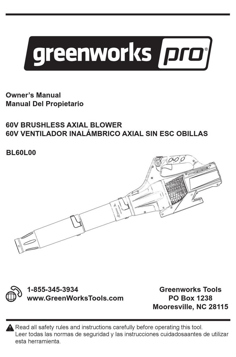 GreenWorks Pro BL60L00 owner's manual