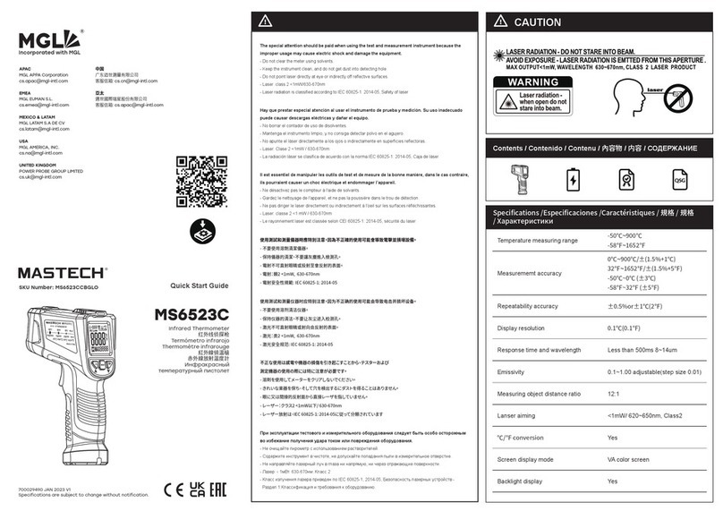 Mgl MASTECH MS6523C quick start guide