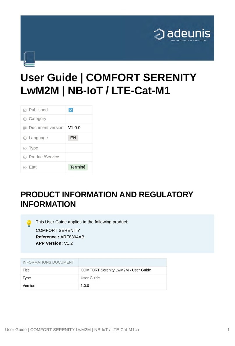 Adeunis RF COMFORT Serenity User manual