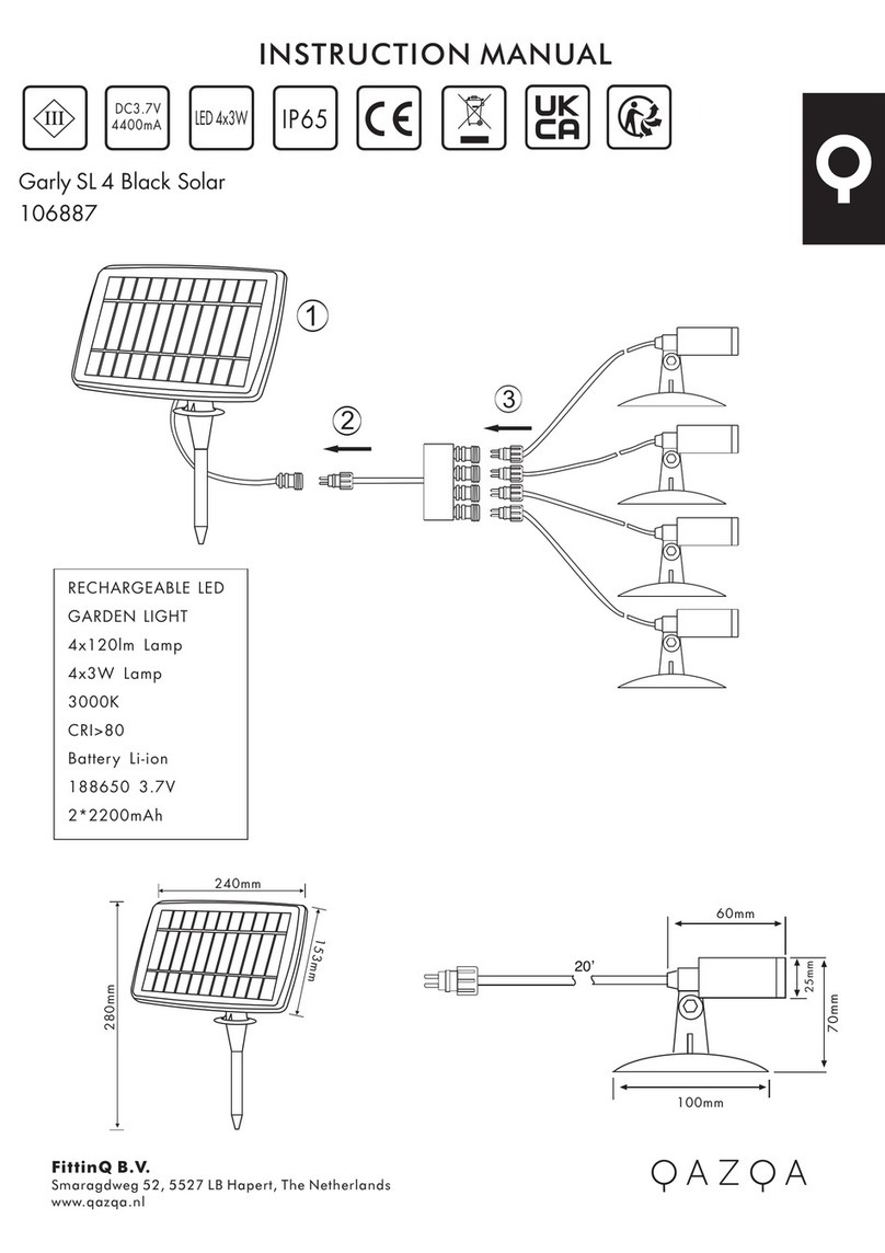 Qazqa Garly SL 4 Black Solar User manual