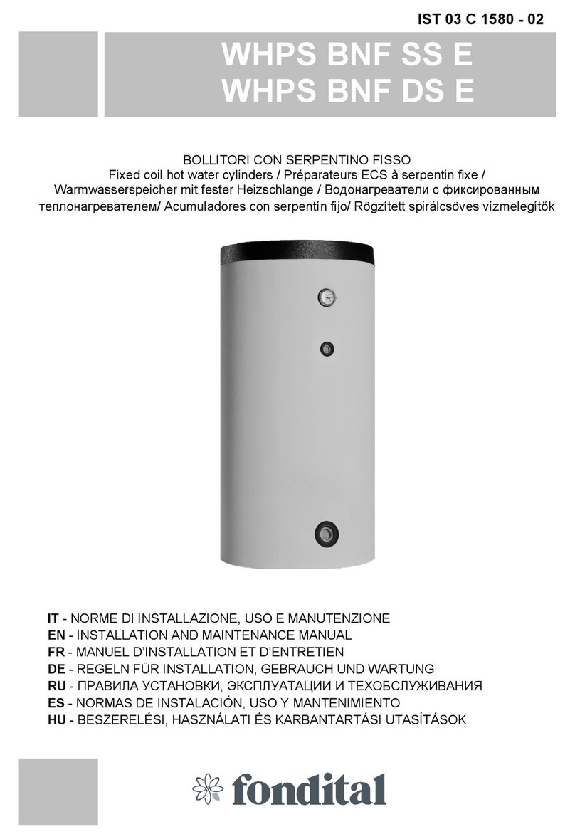Fondital WHPS BNF SS E Installation and maintenance manual