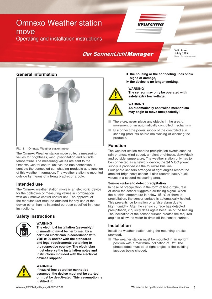 WAREMA Omnexo Weather station move Operating and installation instructions