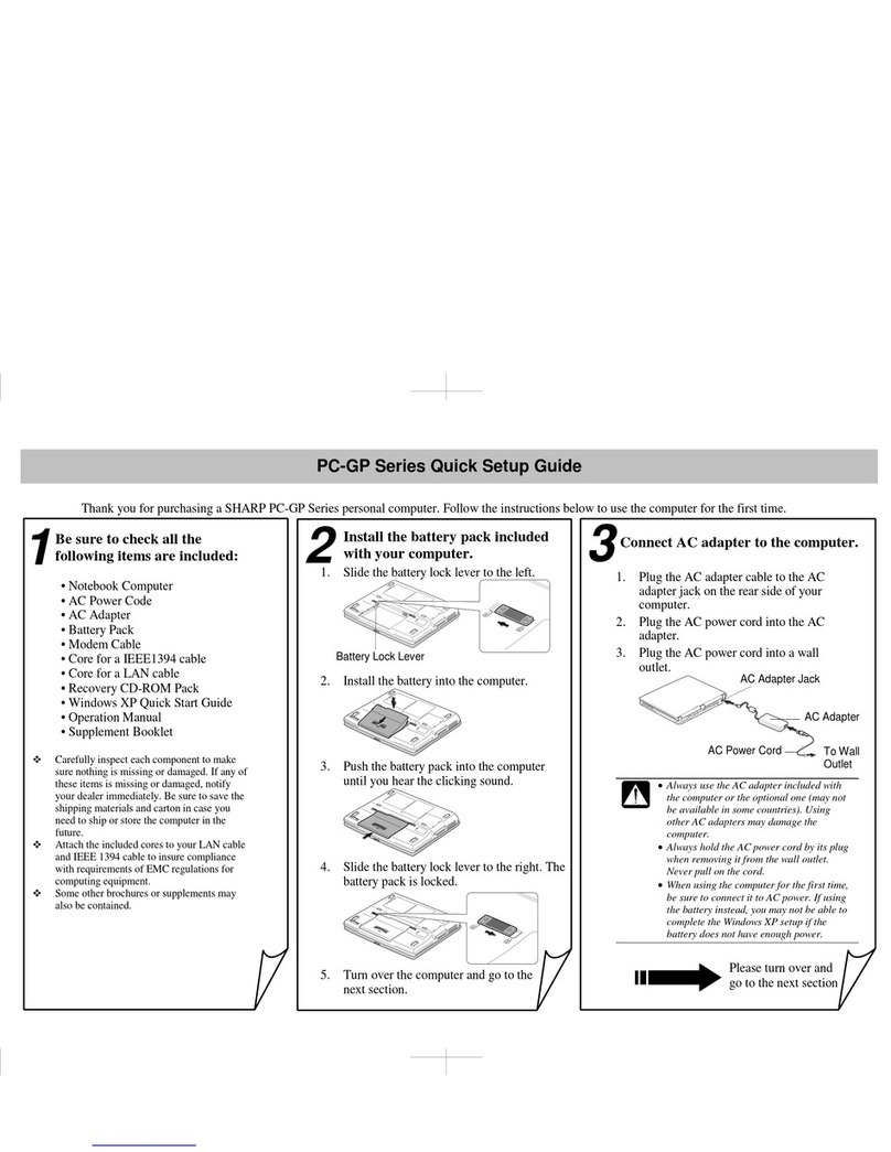 Sharp PC-GP Series User manual Sharp PC-GP Series User manual