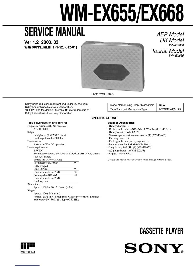 Sony WM-EX668 User manual