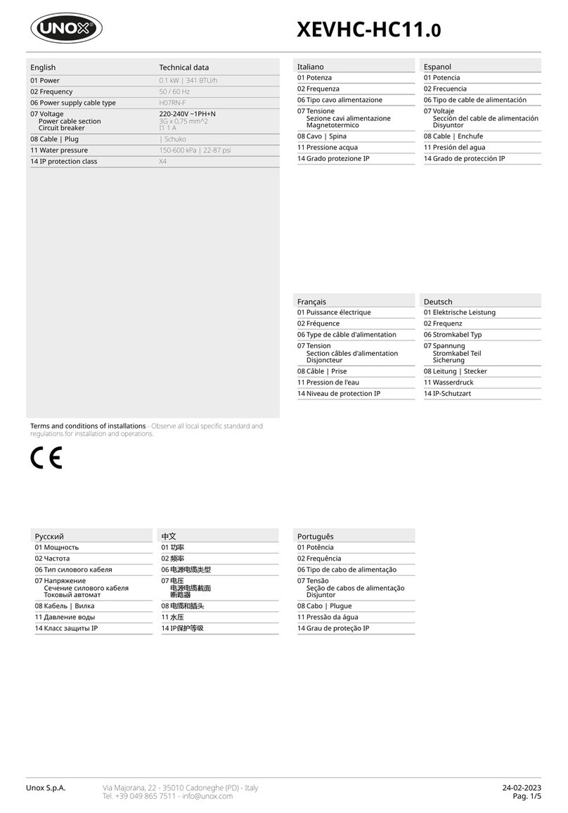 Unox XEVHC-HC11.0 manual