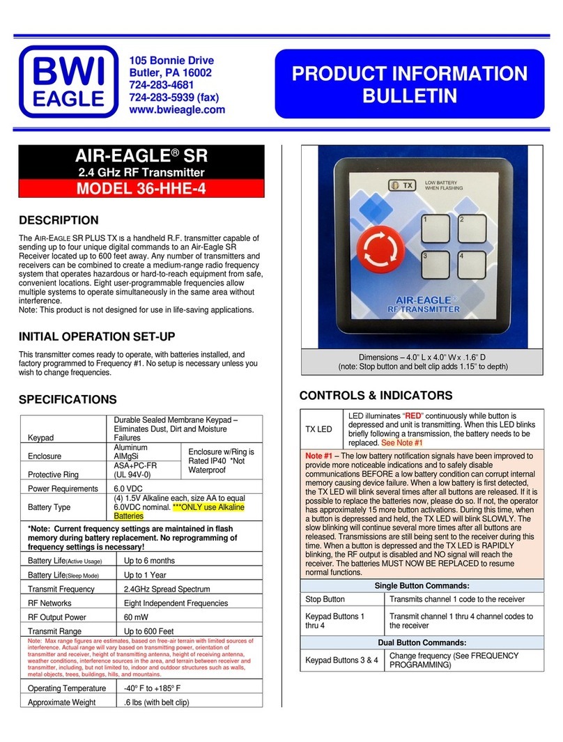 BWI Eagle 36-HHE-4 Product information bulletin