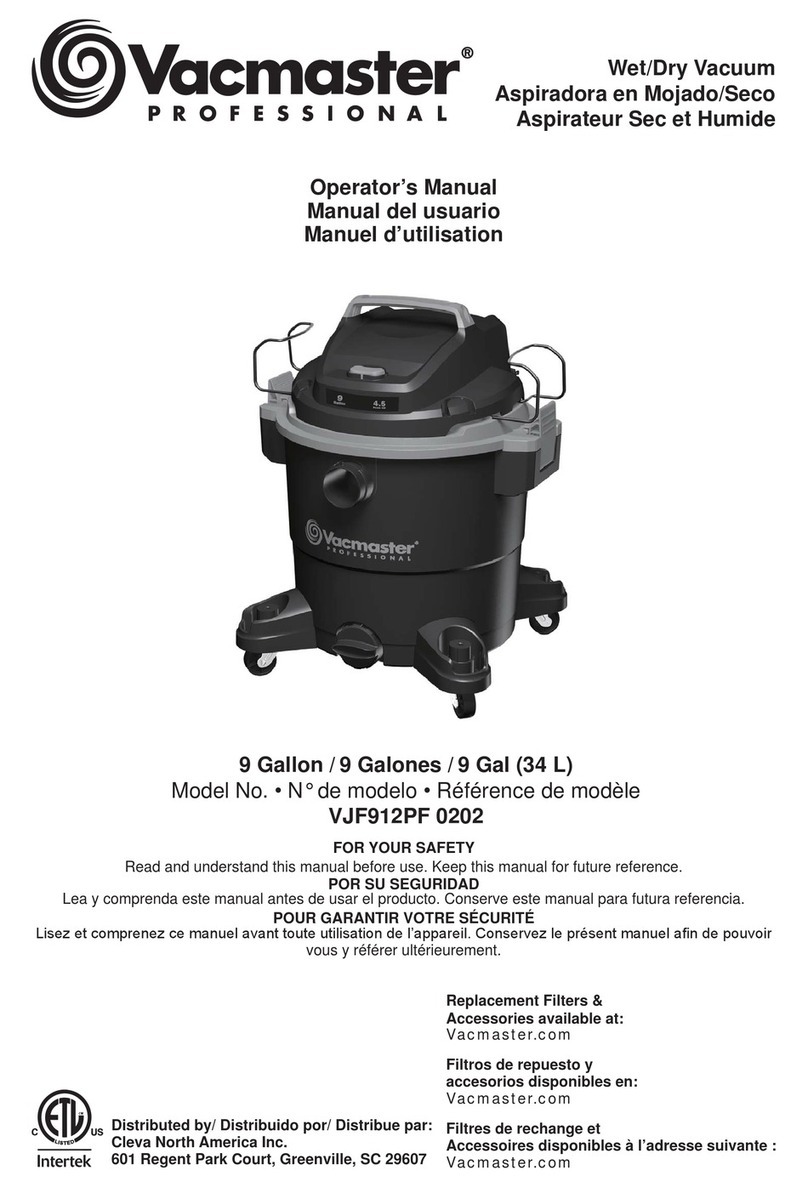 Vacmaster VJF912PF 0202 User manual