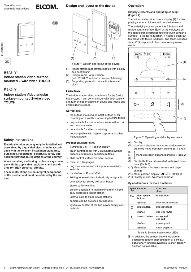 ELCOM REA5 Y Series Operating and assembly instruction