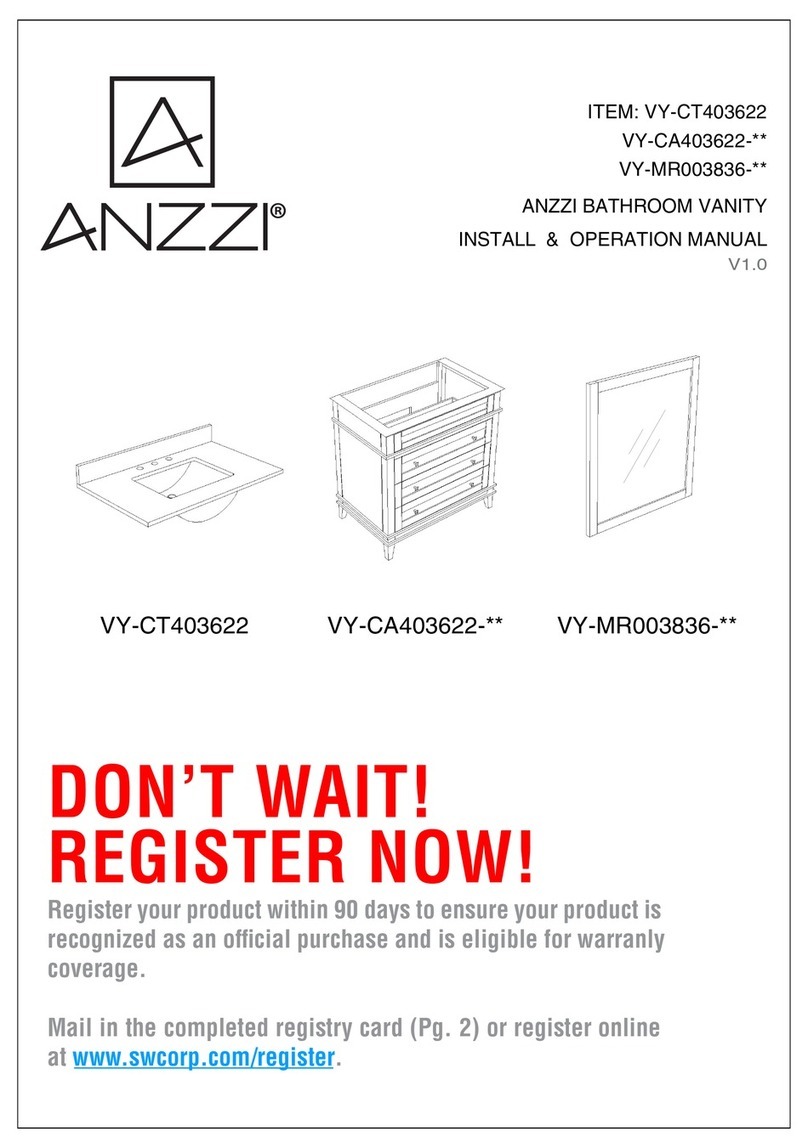 Anzzi VY-CA403622 Series User manual Anzzi VY-CA403622 Series User manual