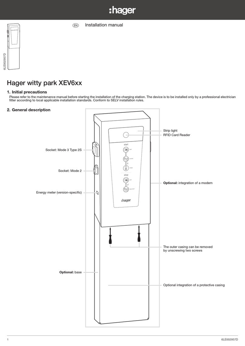 hager witty park XEV6 Series installation manual