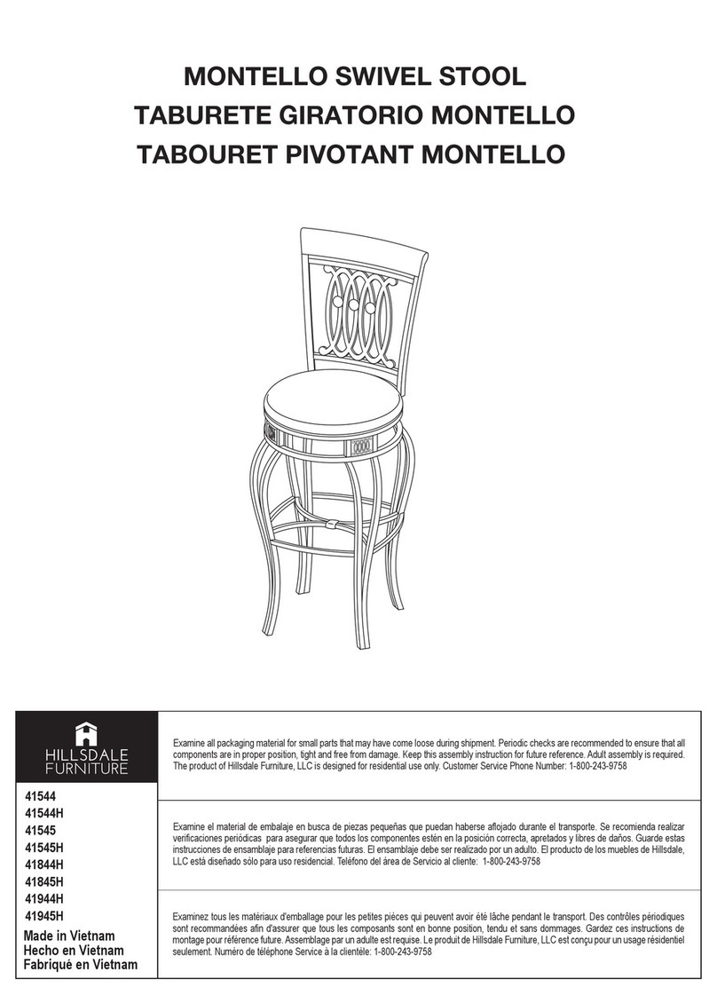Hillsdale Furniture MONTELLO 41544 quick start guide