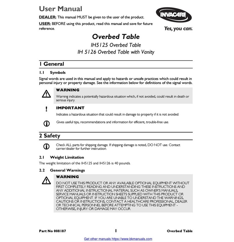 Invacare IH5125 user manual