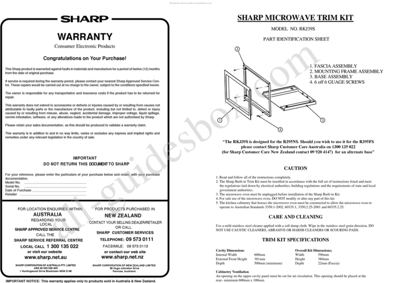 Sharp RKJ39S User manual