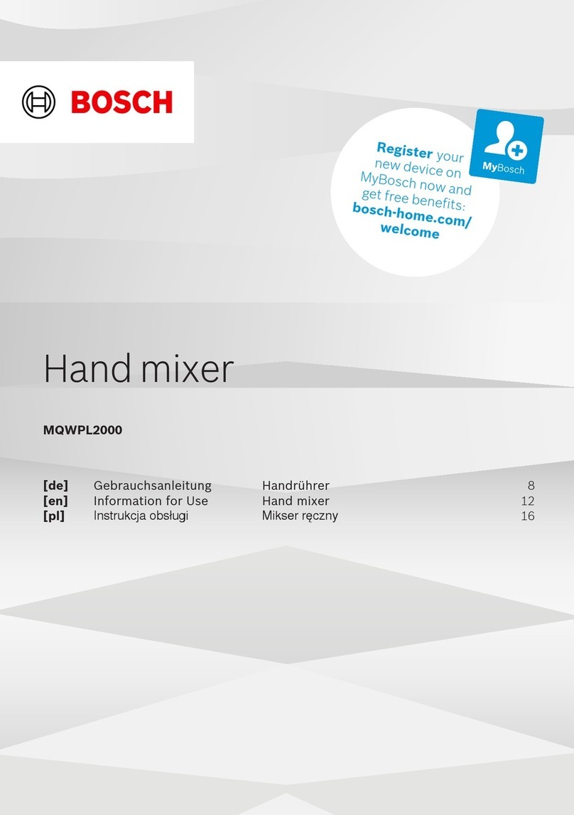 Bosch CleverMixx MQWPL2000 User manual Bosch CleverMixx MQWPL2000 User manual