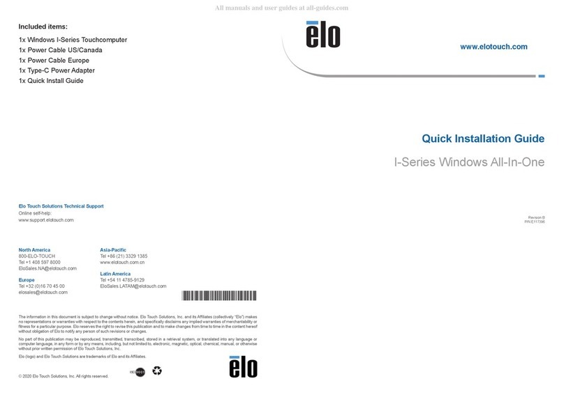 Elo TouchSystems I-Series User manual