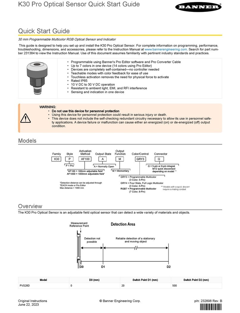 Banner K30 Pro quick start guide