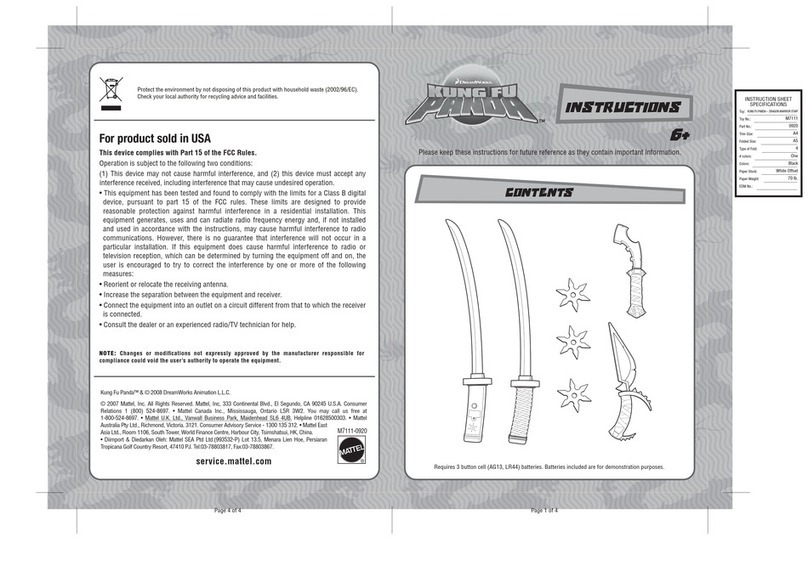 Mattel DREAMWORKS KUNG FU PANDA M7111 instructions