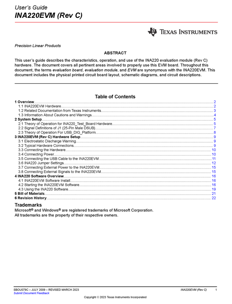 Texas Instruments INA220EVM User manual