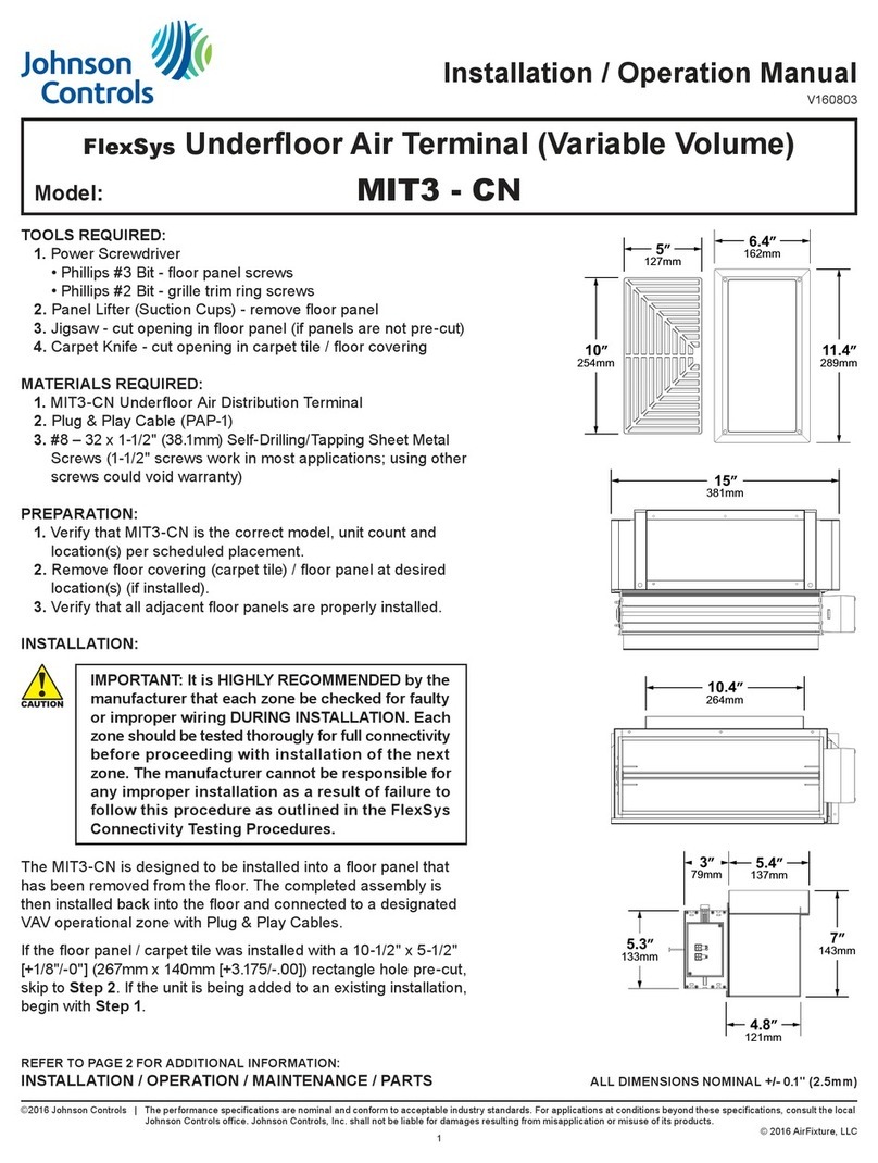 Johnson Controls FlexSys MIT3-CN User manual
