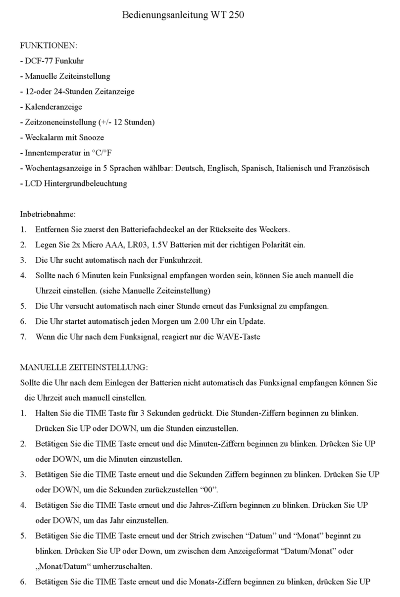 Technoline WT250 User manual Technoline WT250 User manual