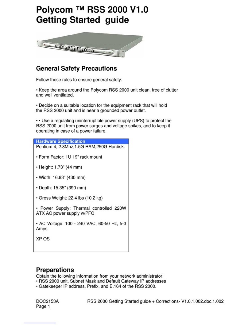 Polycom RSS 2000 User manual