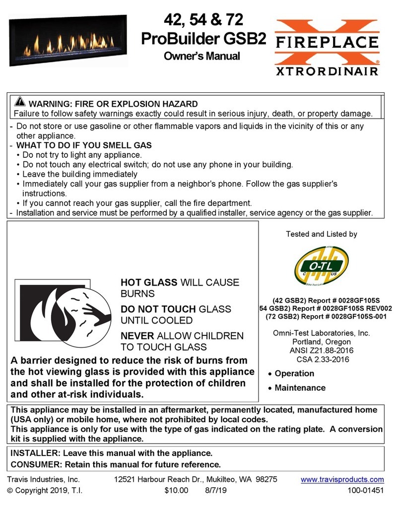 FireplaceXtrordinair ProBuilder 42 GSB2 owner's manual