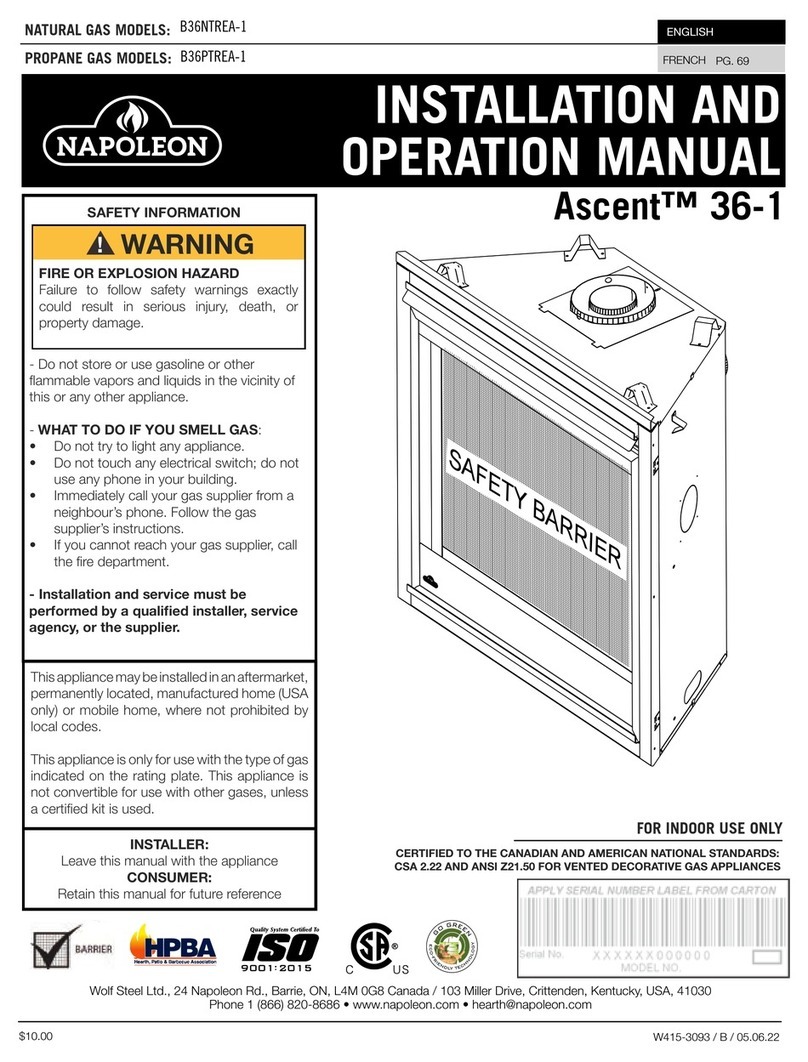 Napoleon B36PTREA-1 User manual