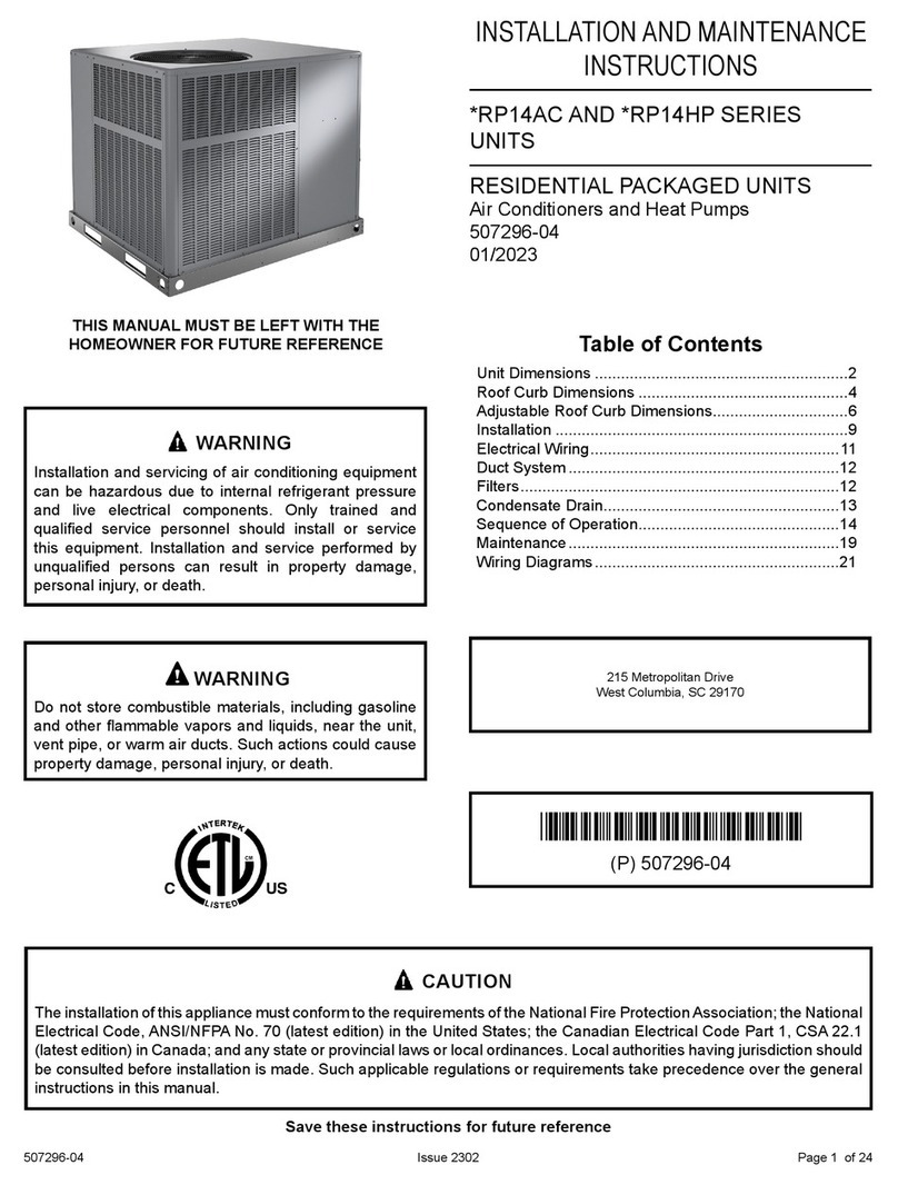 Alpine RP14AC Series Installation and maintenance instructions