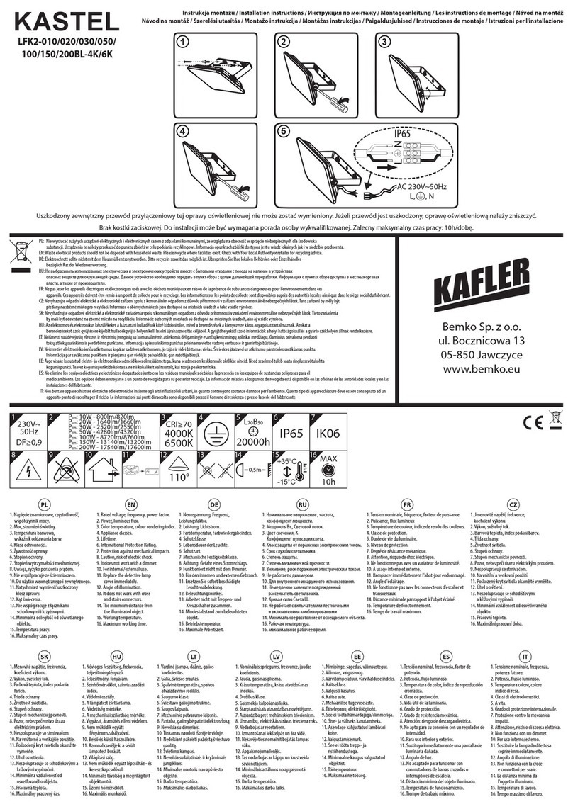 BEMKO KAFLER KASTEL LFK2-010-4K installation instructions