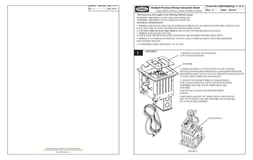 Hubbell WSB985BK installation instructions
