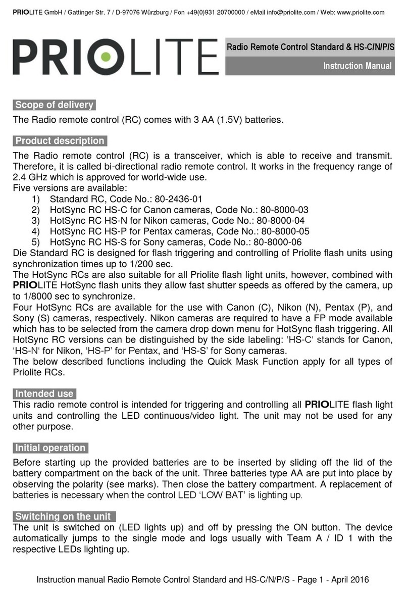 Priolite HS-C instruction manual