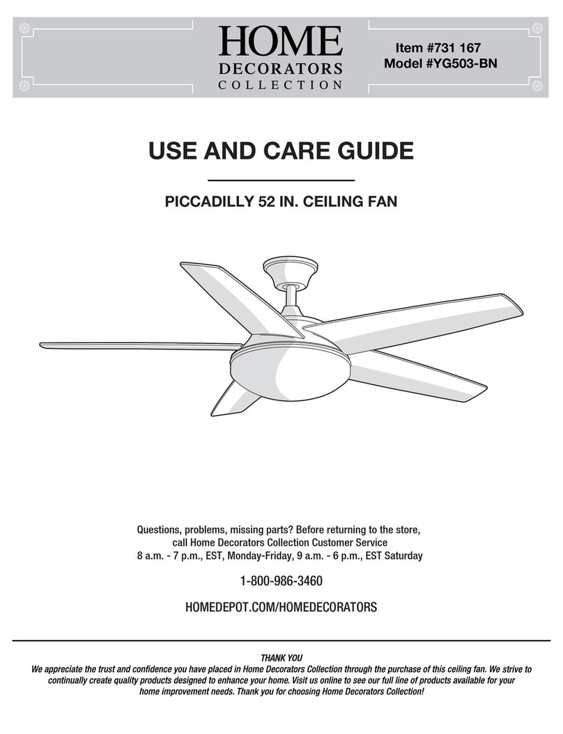 Home Decorators Collection PICCADILLY YG503-BN Use and care guide