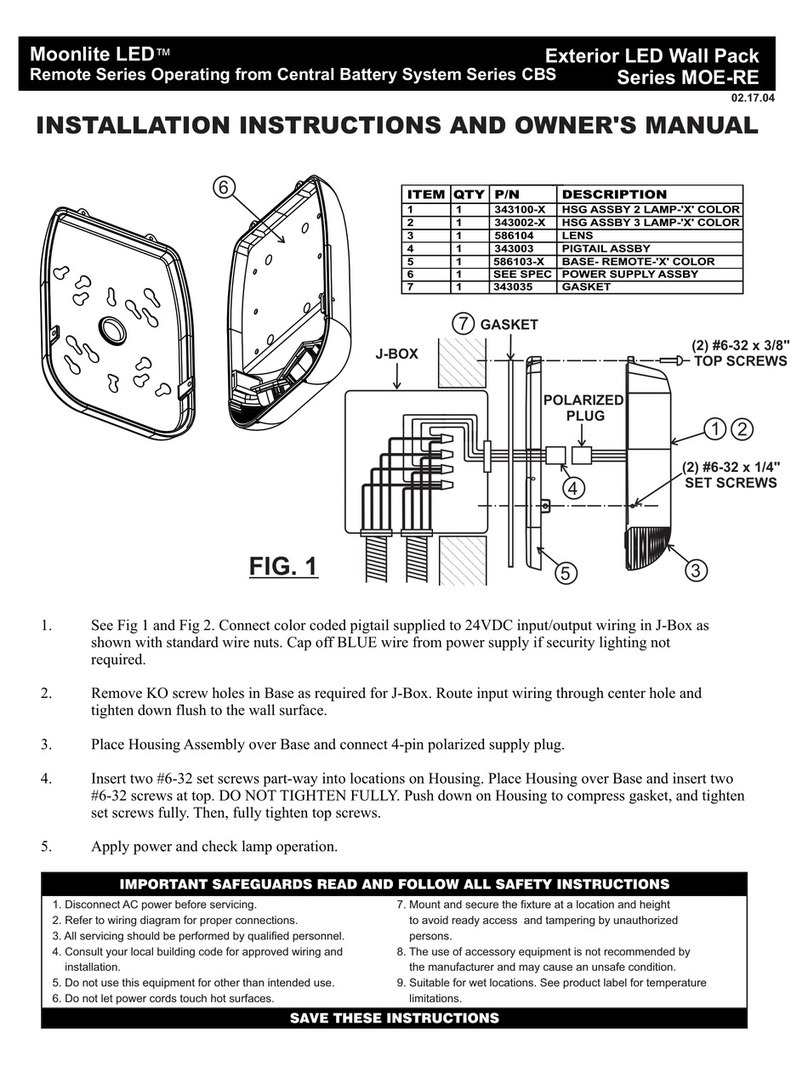 Signtex Lighting Moonlite LED MOE-RE Series Quick start guide