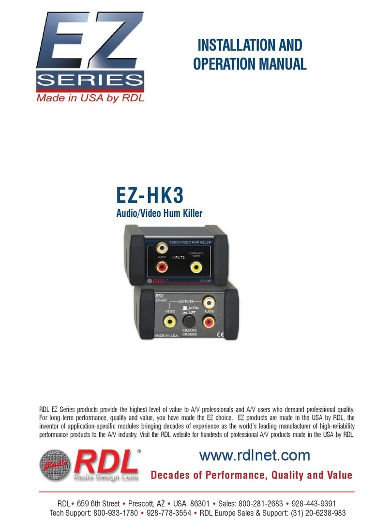 RDL EZ Series Installation and operation manual