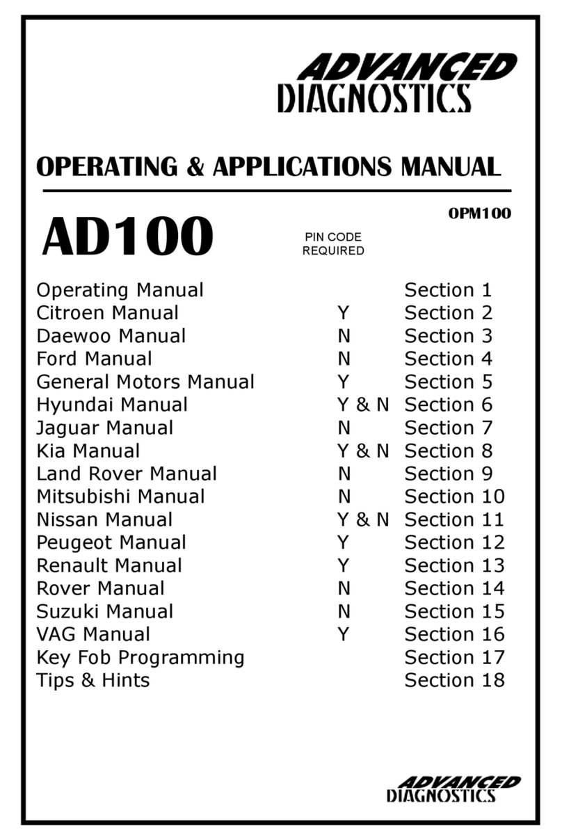 Advanced Diagnostics AD100 manual