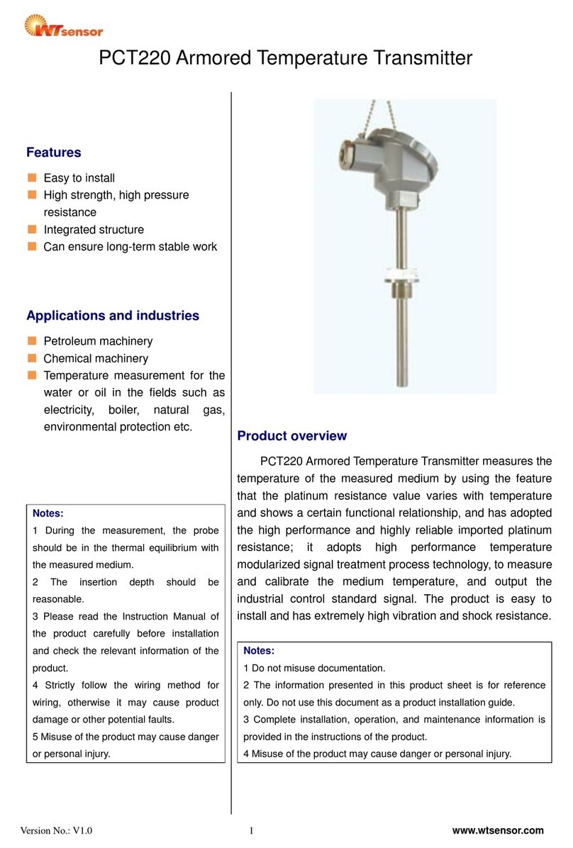 WT sensor PCT220 User manual