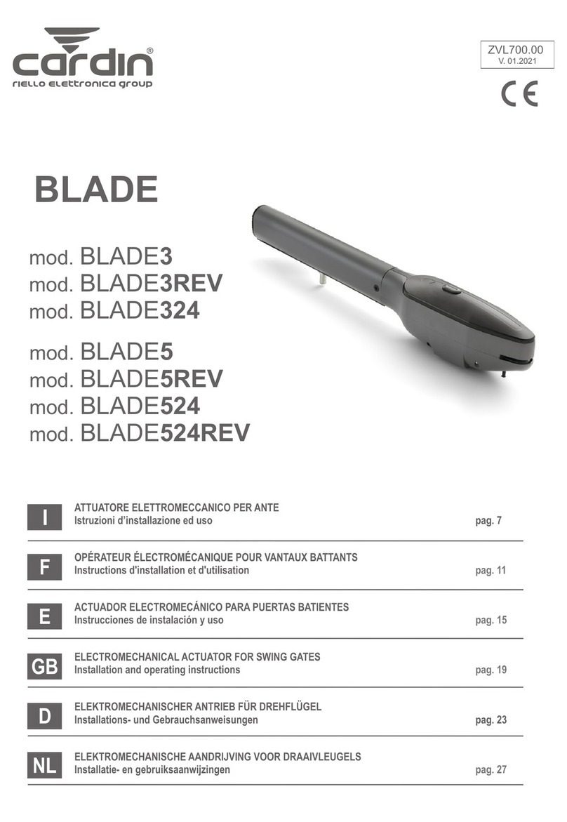 Cardin BLADE3 Installation and operating instructions