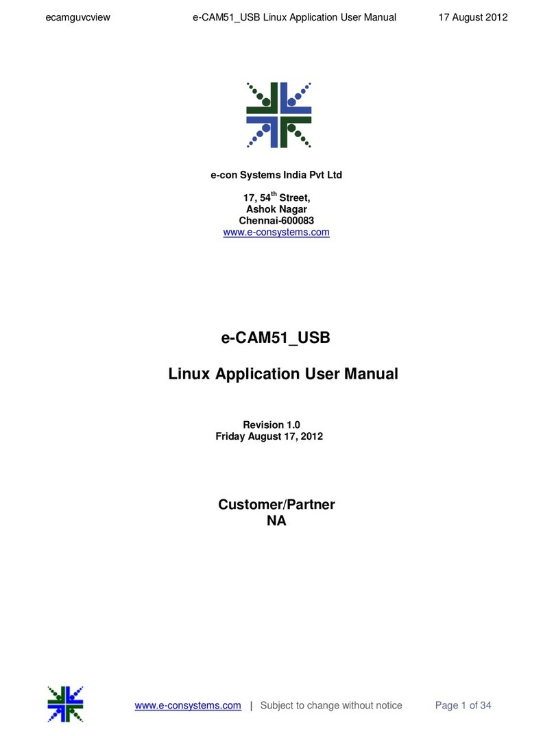 e-con Systems e-CAM51 USB User manual