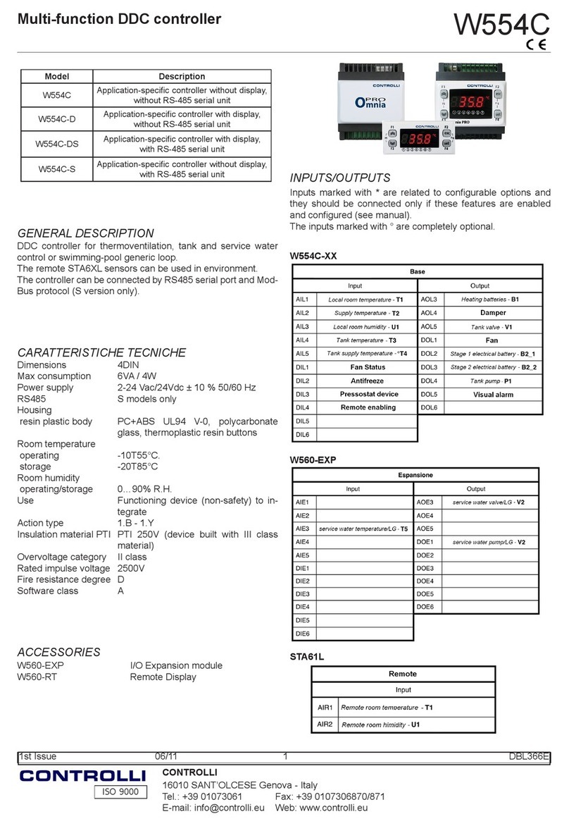 Controlli W554C quick start guide