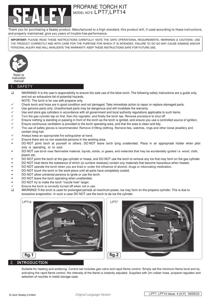Sealey LPT7 quick start guide