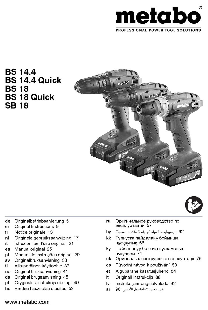 Metabo BS 14.4 Quick Original instructions