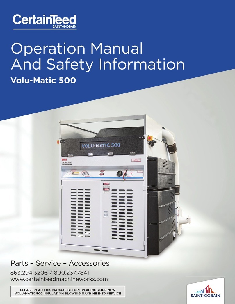 SAINT-GOBAIN CertainTeed Volu-Matic 500 Operation Manual and Safety Information SAINT-GOBAIN CertainTeed Volu-Matic 500 Operation Manual and Safety Information