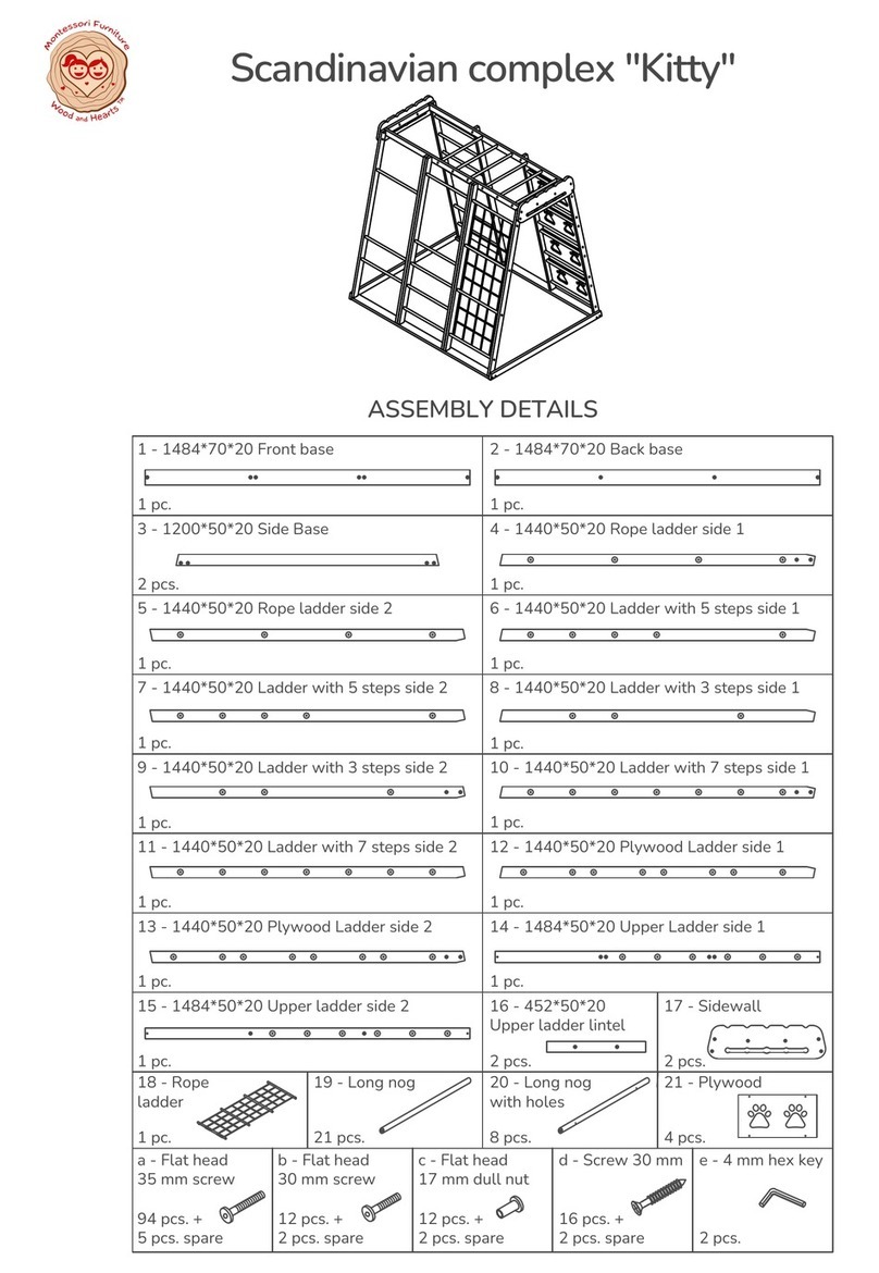 Montessori Furniture Wood and Hearts Kitty Assembly details