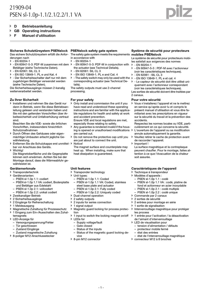 Pilz PSENslock PSEN sl-1.0p 1.1 VA operating instructions Pilz PSENslock PSEN sl-1.0p 1.1 VA operating instructions
