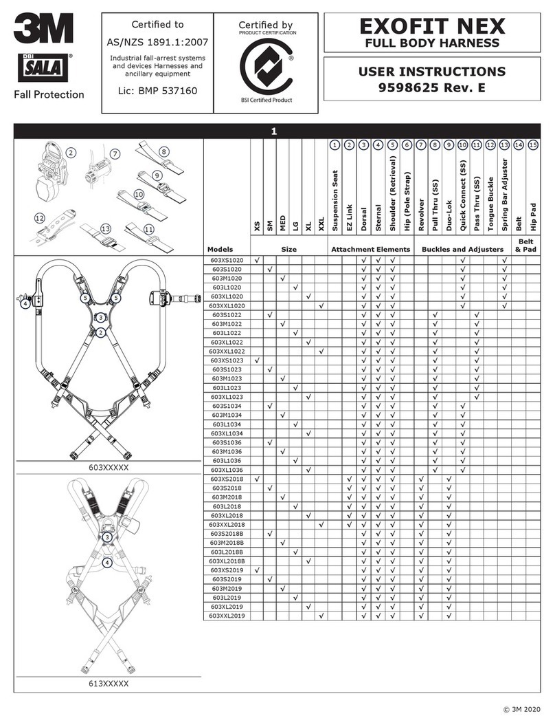3M DBI SALA ExoFit Nex 603XS1020 User instructions