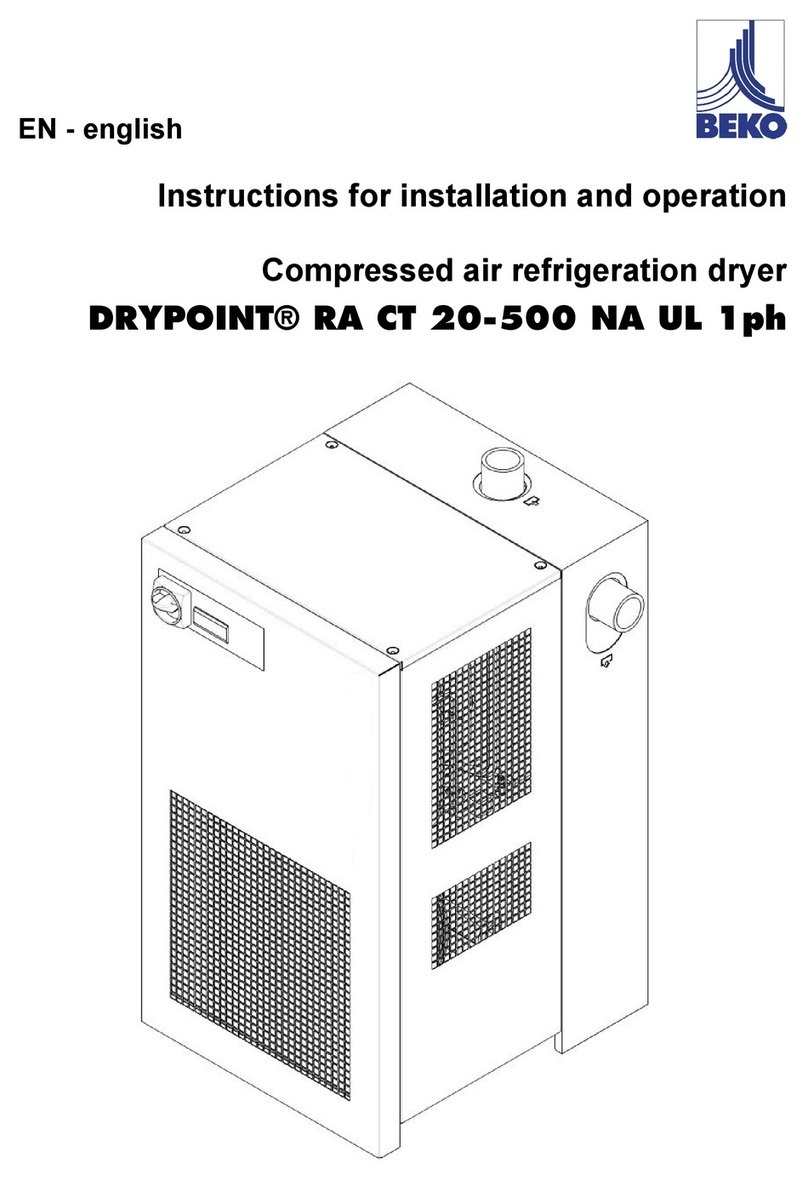 Beko DRYPOINT RA CT 020 NA UL Instructions for installation and operation