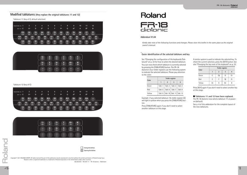 Roland FR-18 DIATONIC Installation and operating instructions