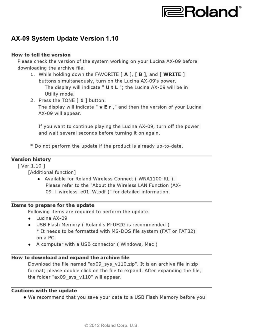 Roland Lucina AX-09 User manual