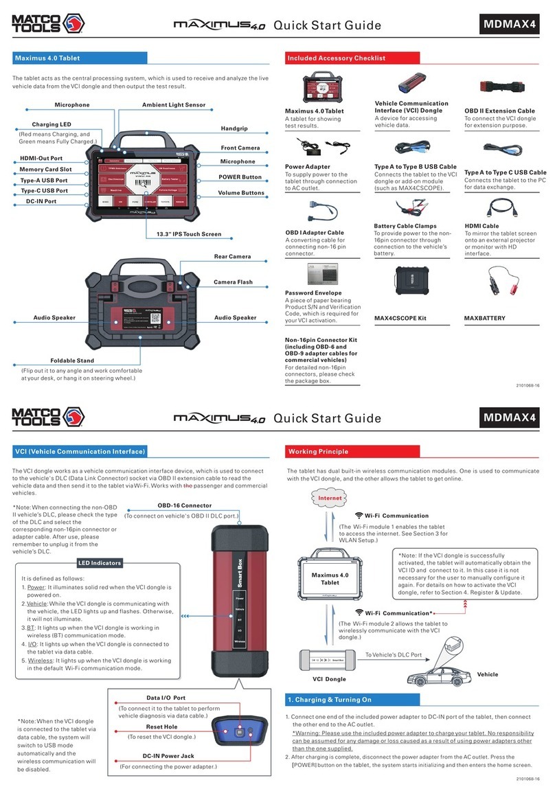 Matco Tools MDMAX4 quick start guide
